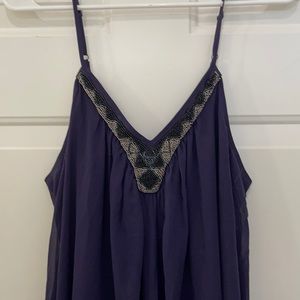 Purple Express Slip Dress with Bead Detail V-Neck